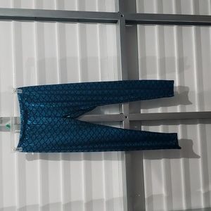 Mermaid‎ Teal Metallic Shimmer Scale Leggings  XL